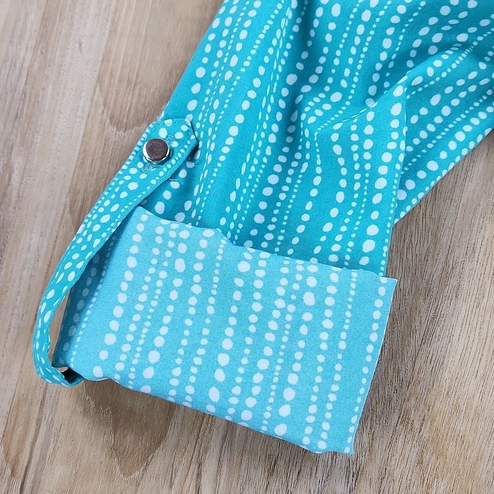 Notations Turquoise Adjustable Roll Tab Long Slee… - image 7